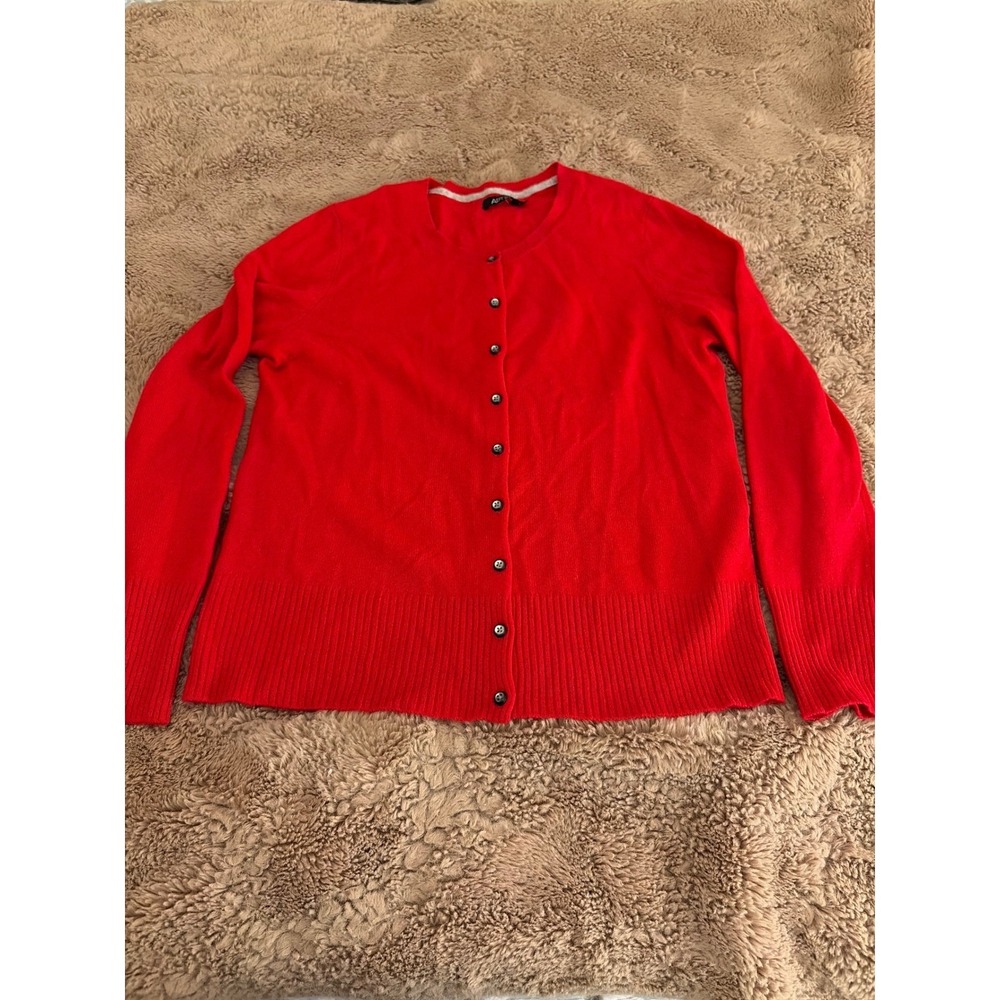 Apt. 9 Womens Crew Neck Cardigan Cashmere Sweater Sz. L Long Sleeve